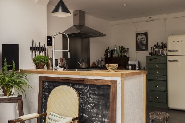 Kitchen plinth and comfy chair